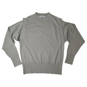 Polagram Extended Shoulder Sweater Knit Pullover Womens Size Medium Sage Green